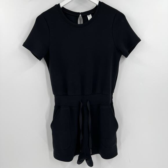 SPANX‎ AirEssentials Short Sleeve Romper Pockets Soft Airluxe Black Size XS - Picture 4 of 12